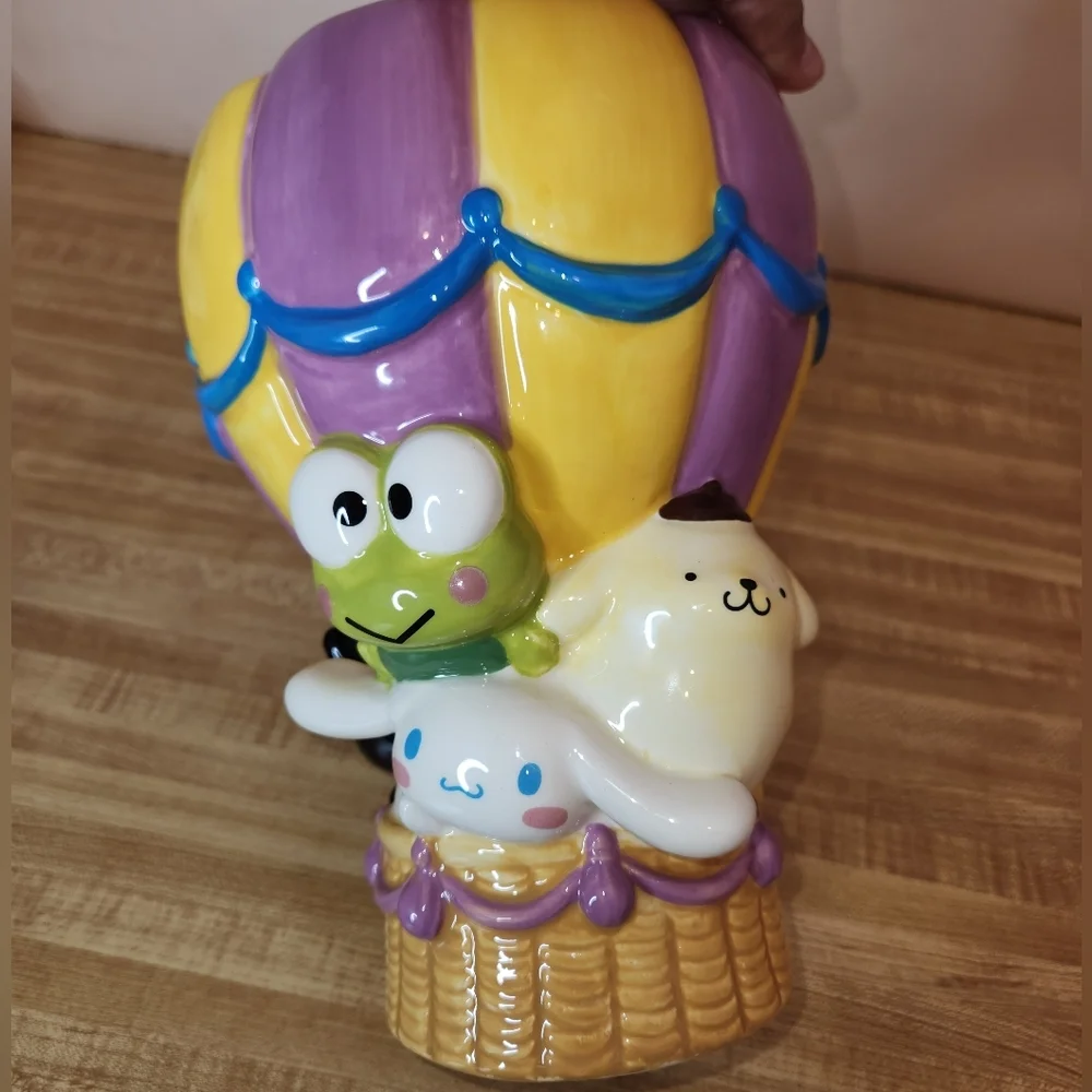 HELLO KITTY & Friends Hot Air Balloon Cookie Jar By Blue Sky Clayworks